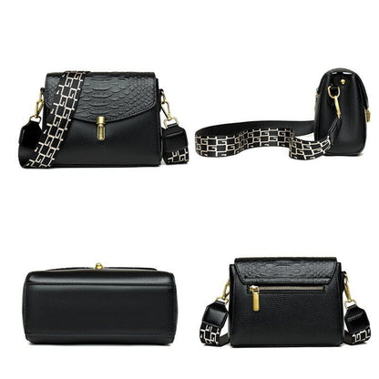 Genuine Leather Tote Bag Luxury Shoulder Bag Messenger Handbag Crossbody Square
