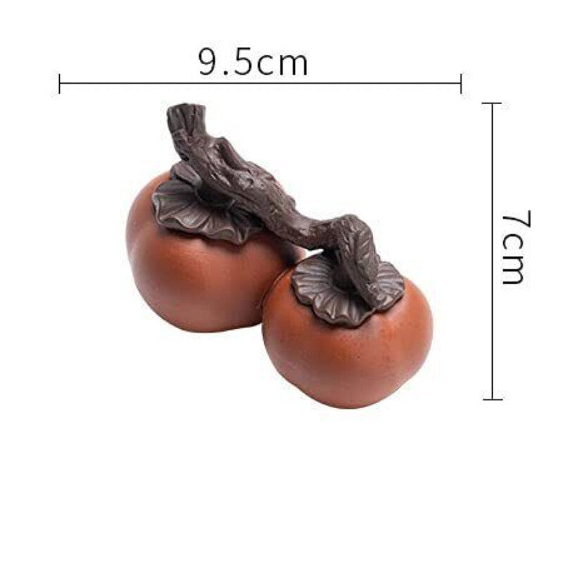 9.5cm Purple Clay Tea Pet Persimmon Tea Color Change Handmade Tea Tray Decor