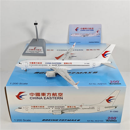1:200 Aviation CHINA EASTERN BOEING B737MAX8 Passenger Plane Diecast Plane Model