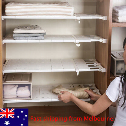Expandable Shelf Dividers Closet Organizer Storage Bar Adjustable Clothes Rack
