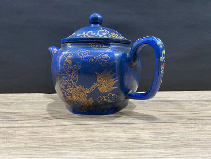 Chinese Yixing Zisha Clay Handmade Exquisite Teapot（六方全彩 底款：玉成窖）