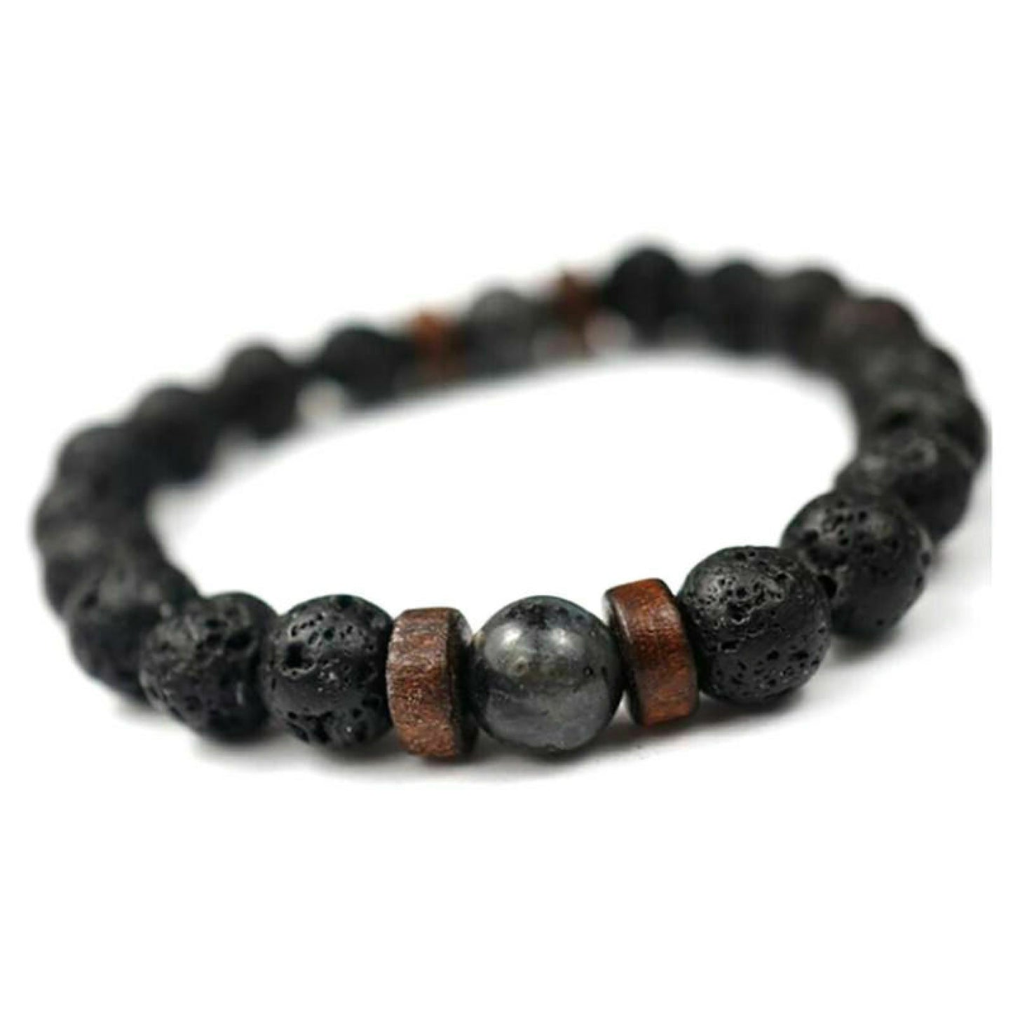 Man/Women Lava Rock Diffuser Bracelet Elastic Natural Stone Yoga Bead Bracelet J