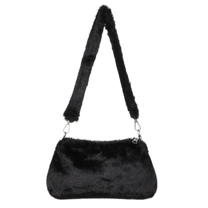 1pc Women Girls Fluffy Shoulder Bag Top-handle Bag Female Autumn Winter Handbag