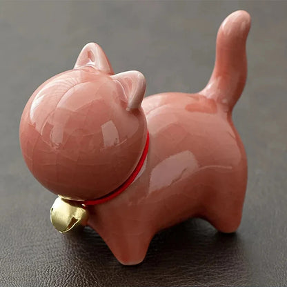 7cm Ceramics Fortune Cat Ornament Tea Pet Desktop Ornaments Tea Set Accessories