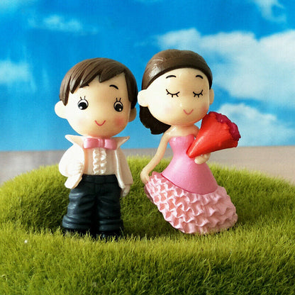 Romantic Wedding Landscaping Ornaments 1pair Moss Micro Landscape Bouquet Couple