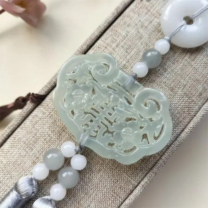 Hanfu Green Jade Tassel Pendant Pressure Skirt Pendant Accessories Antique Hanfu