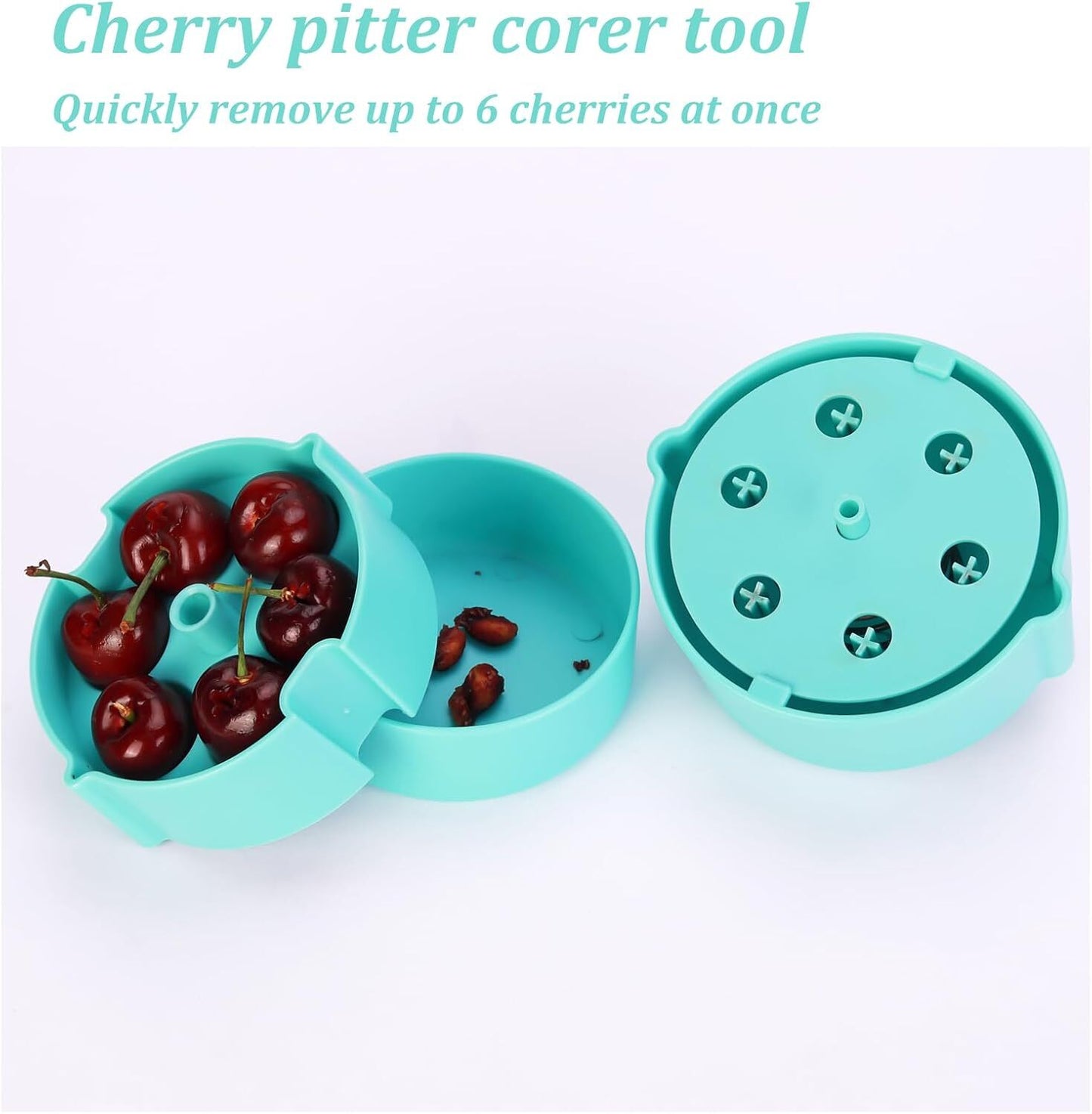 Cherry Pitter - Portable Cherry Pitter Corer Tool, Pits up to 6 Cherries at Once