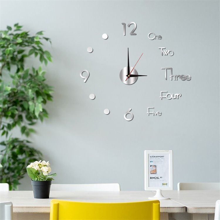 DIY Wall Clocks Creative Acrylic Punch-Free Luminous Living Room Home Decor 16in