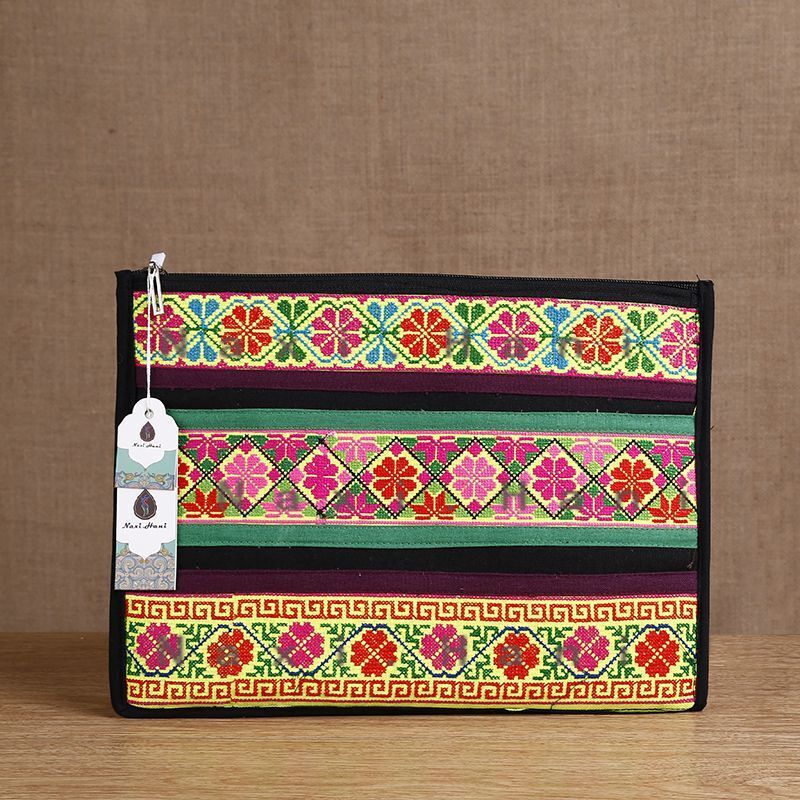 Ethnic Cross Stitch Day Clutches Canvas Briefcase Fashion Mobile Phone Bags Soft