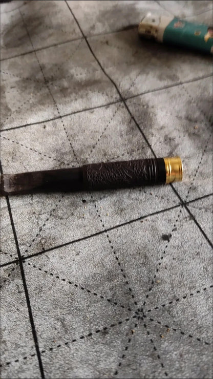 Ebony Wood Cigarette Holder Filter Reusable Detachable Carved Smoking Pipe Tip