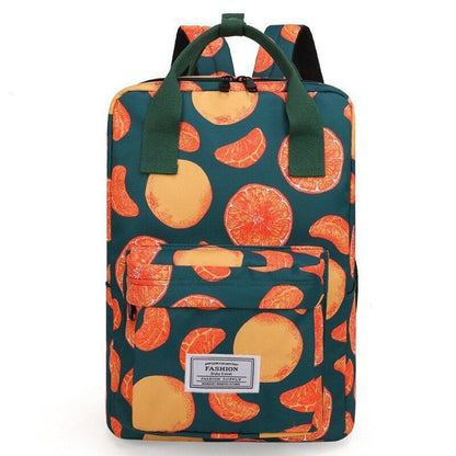 Oxford Polyester School Backpacks Waterproof Flower Print Bags Laptop 38*14*28CM