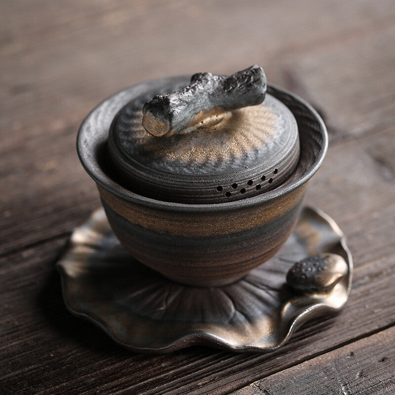 Tea Bowl Jumping Knife Teapot Teacup Kung Fu Tea Set Iron Glaze Tea Bowl