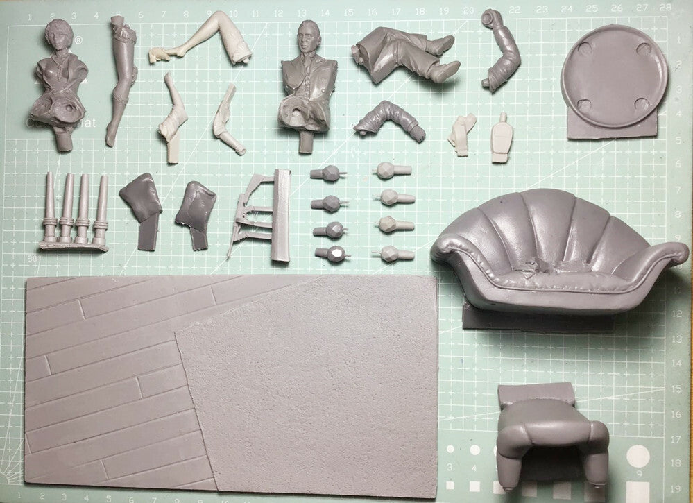 1/24 Resin Figure model Casual men and women Unassembled Unpainted