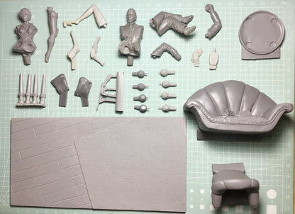 1/24 Resin Figure model Casual men and women Unassembled Unpainted
