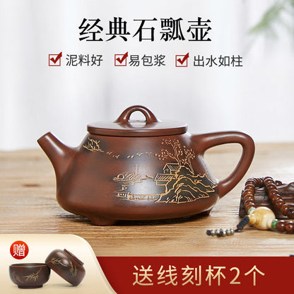 Chinese Ceramic Tea Pot Handmade Ceramic Tea Pot Set Pu'er Tea Pot财源滚滚