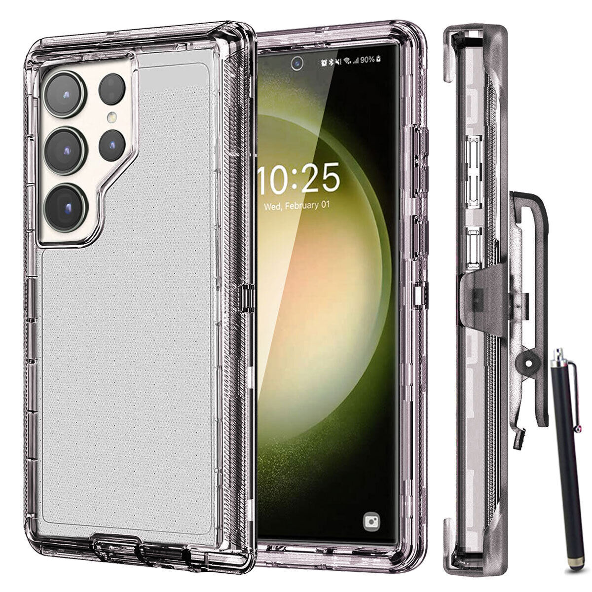 Luxury Clear Case Kickstand Clip Stand Holster Cover For Galaxy S23 /Ultra/ + 5G