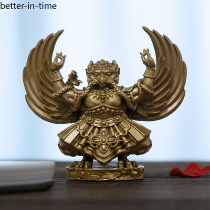 Garuda Dhwaja Ornaments Handmade Brass Buddha Statue Zen Tea Space Decorations