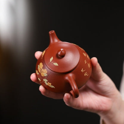Yixing Zisha Teapot Shi Piao Handmade Original Dahongpao Clay Floral Relief New