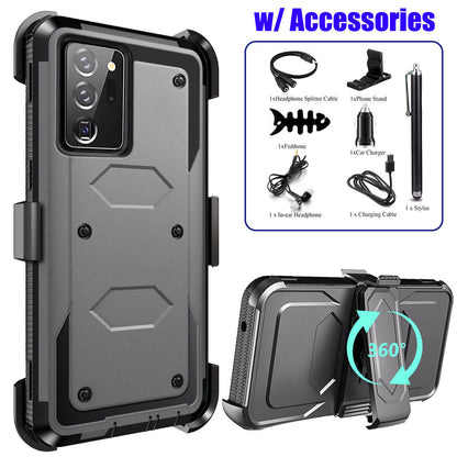 For Samsung Galaxy Note 20 Ultra Heavy Duty Clip Holder Case Cover, / Accessory