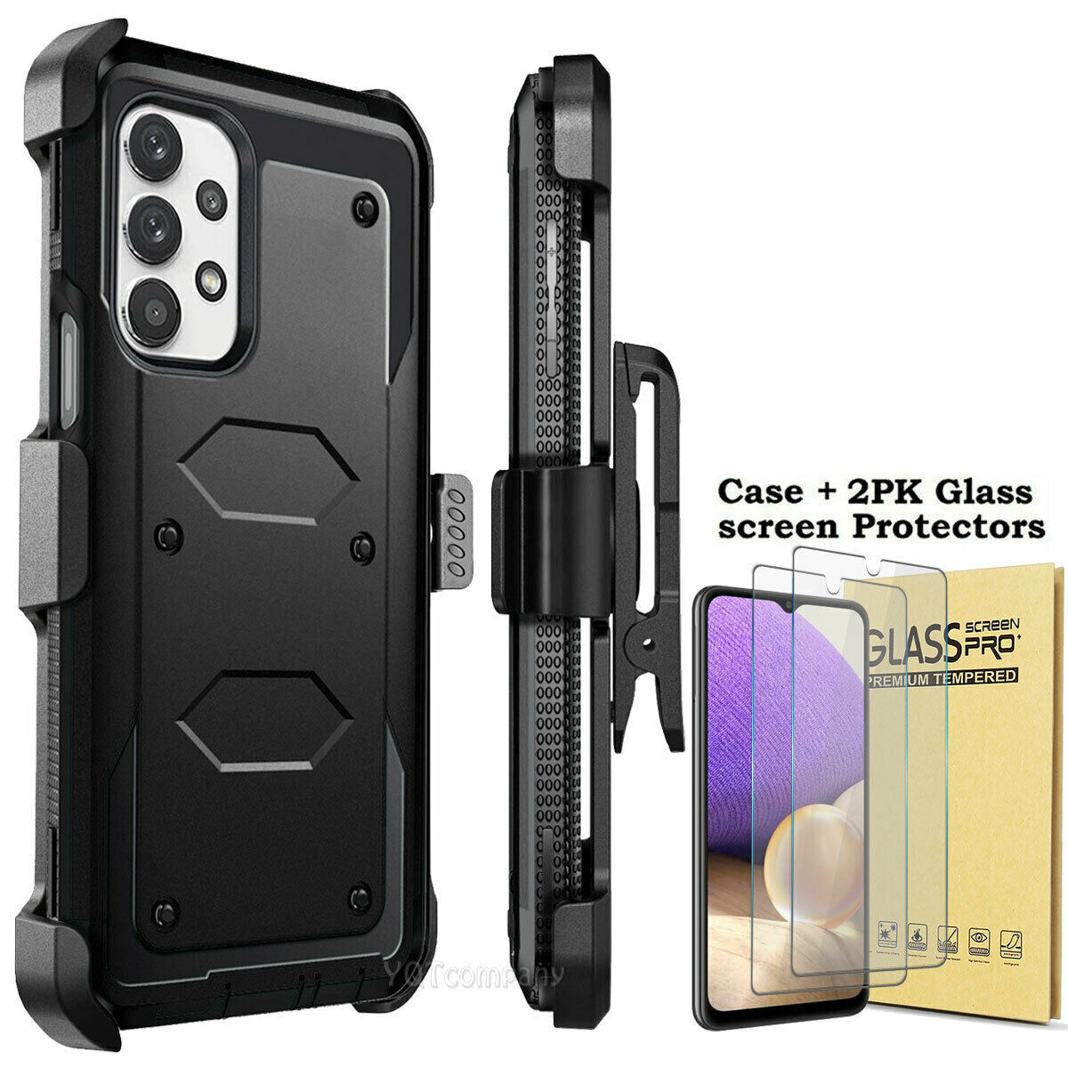 For Samsung Galaxy A32 5G Case Shockproof Rugged Clip Cover + Screen Protector