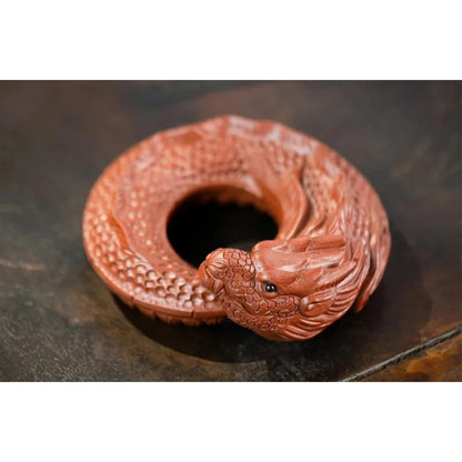 Purple Clay Tea Pet Dragon Statue Ornaments 9cm Handmade Sculpture Tea Ceremony