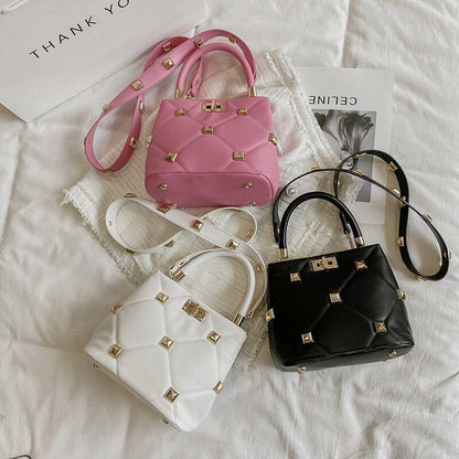 Fashion Rivet Shoulder Bag Handbag Crossbody Bags Purse Phone Pack 21*12*18 CM