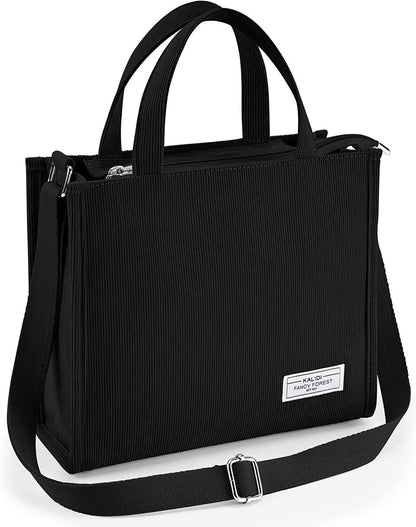 KALIDI Tote Bag for Women Corduroy Crossbody Bag Casual Zipper Tote Fashion Shou