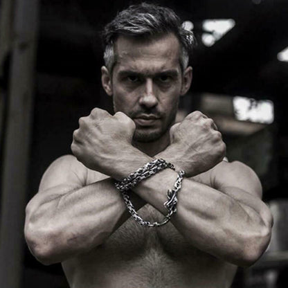 Men Stainless Steel Bracelet Self-defense Survival Dragon Necklace Chain