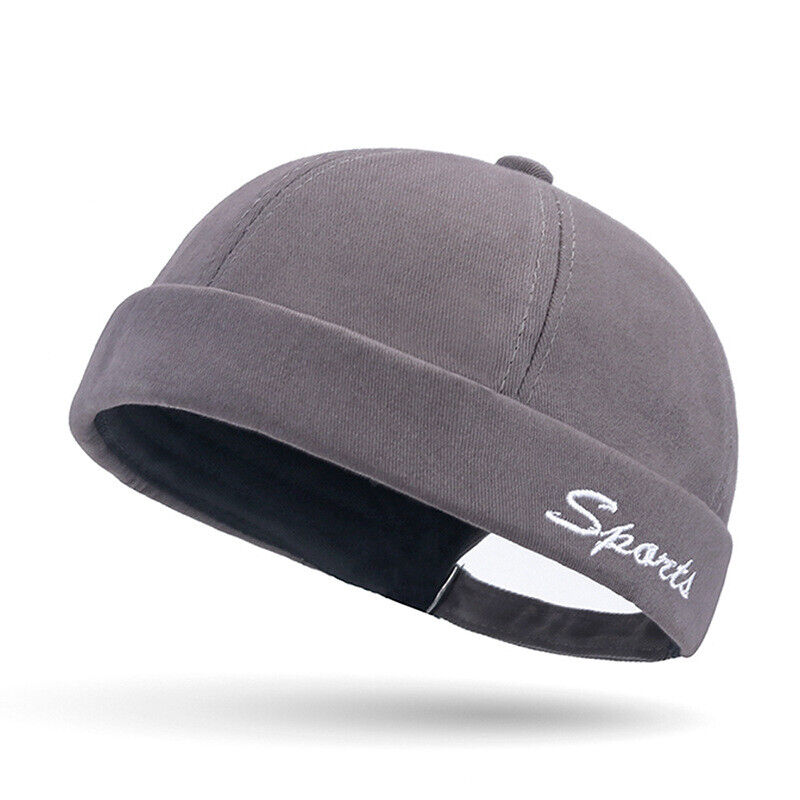 Brimless Docker Cap Hat Skullcap Sailor Rolled Cuff Retro Beanie Hats Adjustable