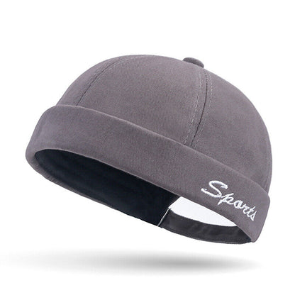 Brimless Docker Cap Hat Skullcap Sailor Rolled Cuff Retro Beanie Hats Adjustable