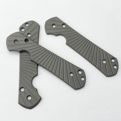 1Pc Titanium Scales for Chris Reeve Large Sebenza 21 Knife Radial Striation