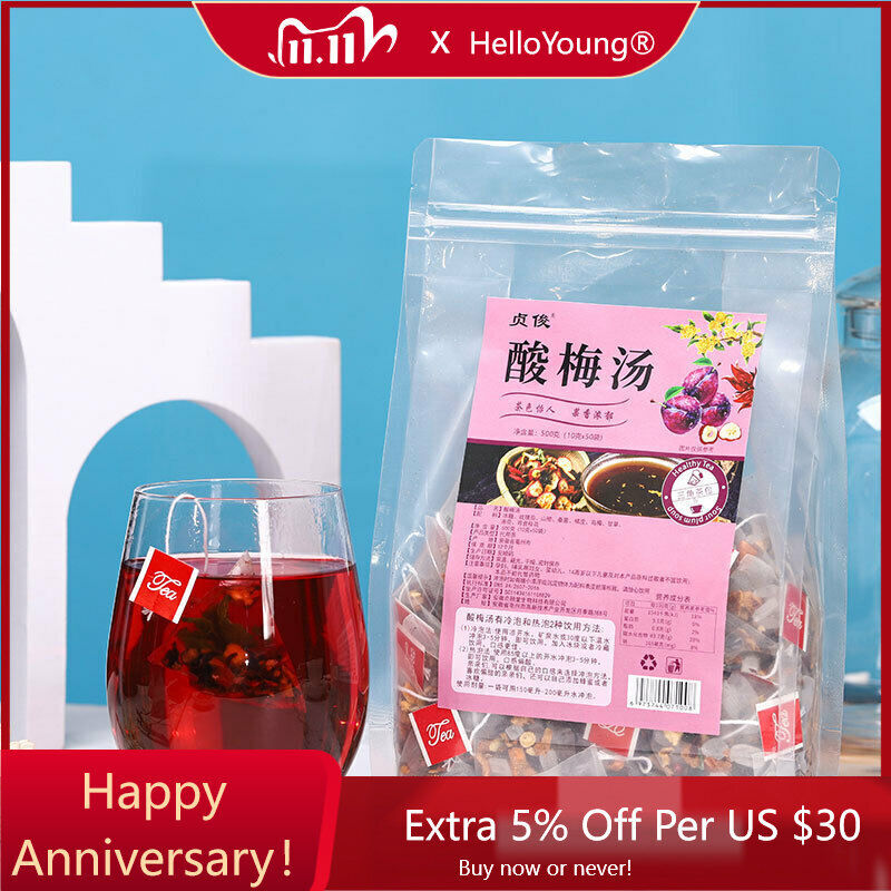 Chinese Herbal Tea Syrup Plum Tea Bags Triangle Bags500g Packaging10gx50-