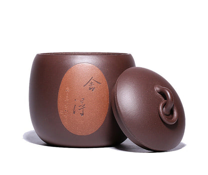 Real Yixing Zisha Purple Clay Tea Canister With Lid Sealed Jar For Loose Tea New