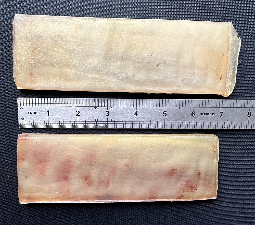 2 Pcs Solid Natural Sheep Horn Sheet Knife Blanks Plate Scales Handle Material