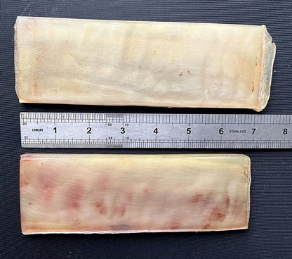 2 Pcs Solid Natural Sheep Horn Sheet Knife Blanks Plate Scales Handle Material