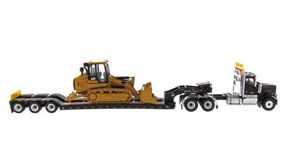 1:50 DM HX520 Tandem Day Cab Tractor XL120 Trailer &CAT963K Dozer Diecast Model