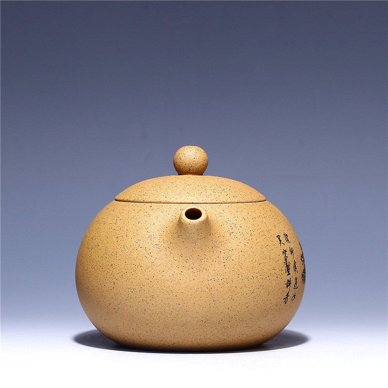 12.8oz Xishi Pot Beauty Print Marked Tea Pot Real Yixing Zisha Duan Clay Pots