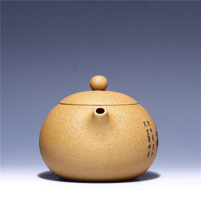 12.8oz Xishi Pot Beauty Print Marked Tea Pot Real Yixing Zisha Duan Clay Pots