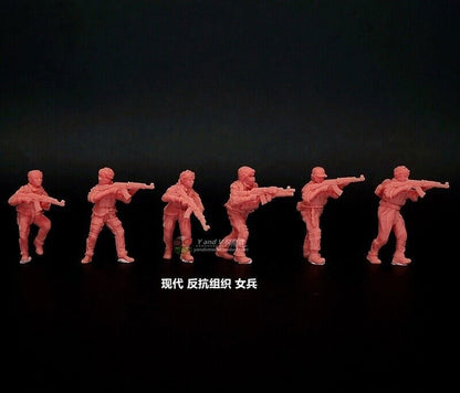 Homemade 1/72 Modern Russian Alpha Fire Team 6 Unpainted Miniatures Model