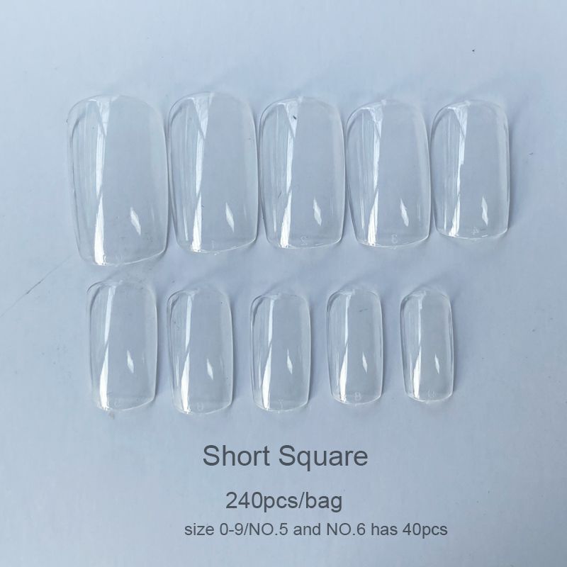 False Nail Tips 240Pcs XXL Square Full Covers Luxury Gel Press On Manicure Tools