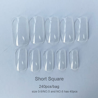False Nail Tips 240Pcs XXL Square Full Covers Luxury Gel Press On Manicure Tools