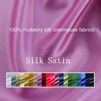By Yard Silk Charmeuse Cloth Evening Dress 100% Mulberry Silk Satin Fabrics