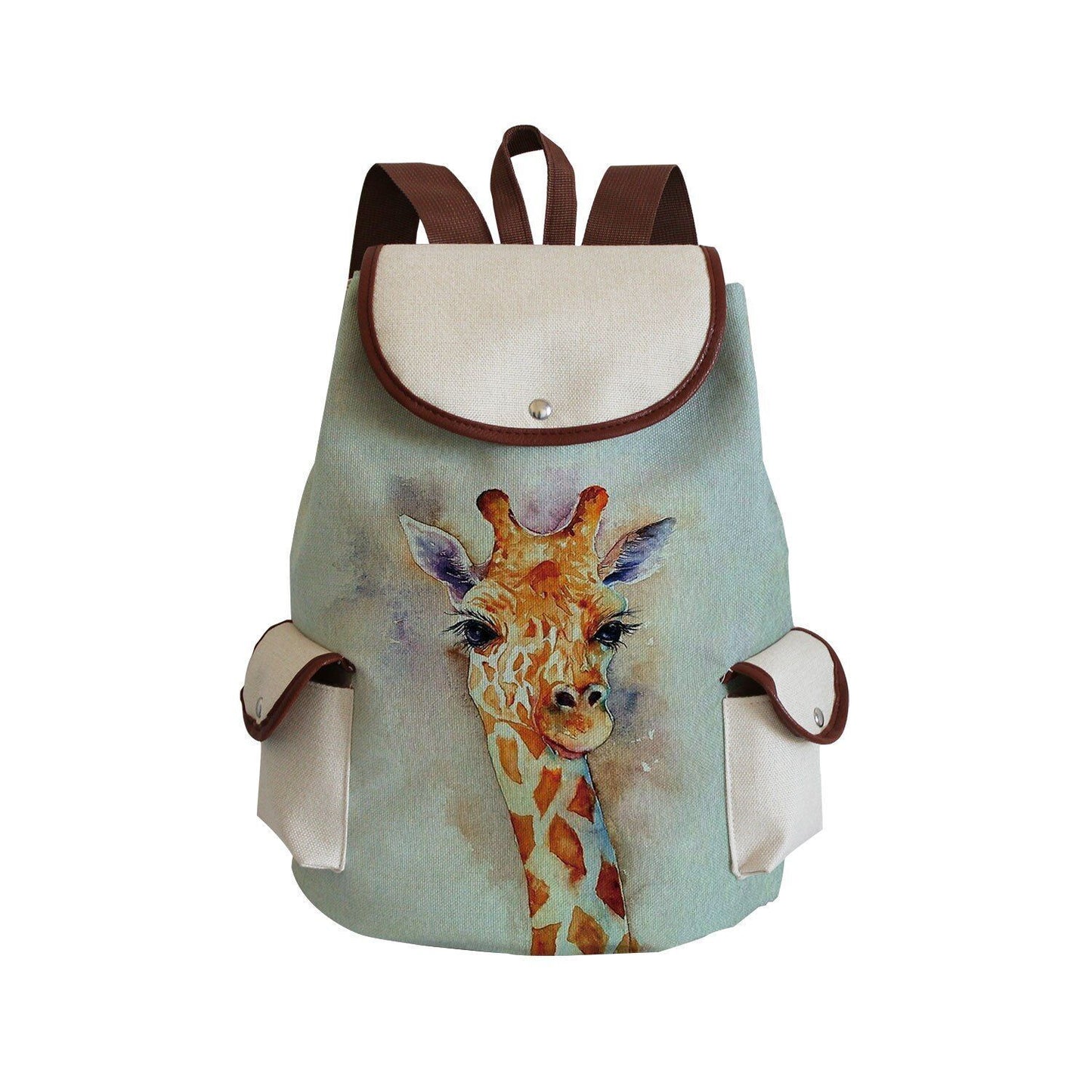 Large Traveling Backpack Watercolor Animal Print Purse Portable Traveling Bags