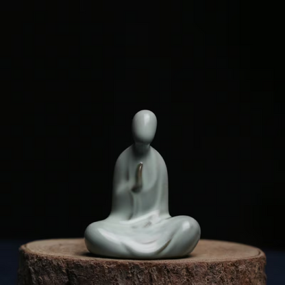 Ru Kiln Ceramic Tea Pet Buddha Zen Tea Play Accessories