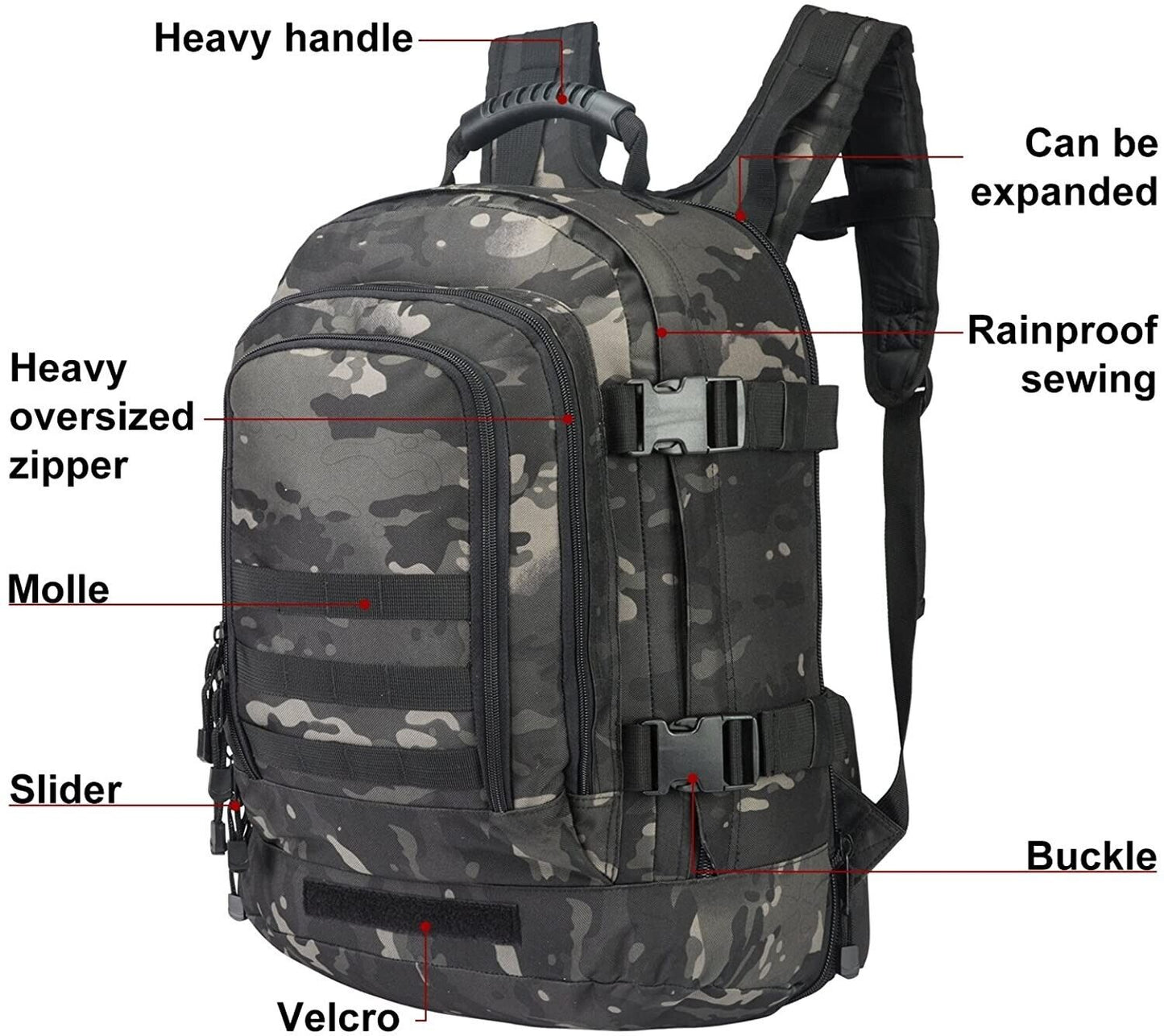 Military Camping Backpack Men Tactical Waterproof Travel Bags Rucksack Hiking
