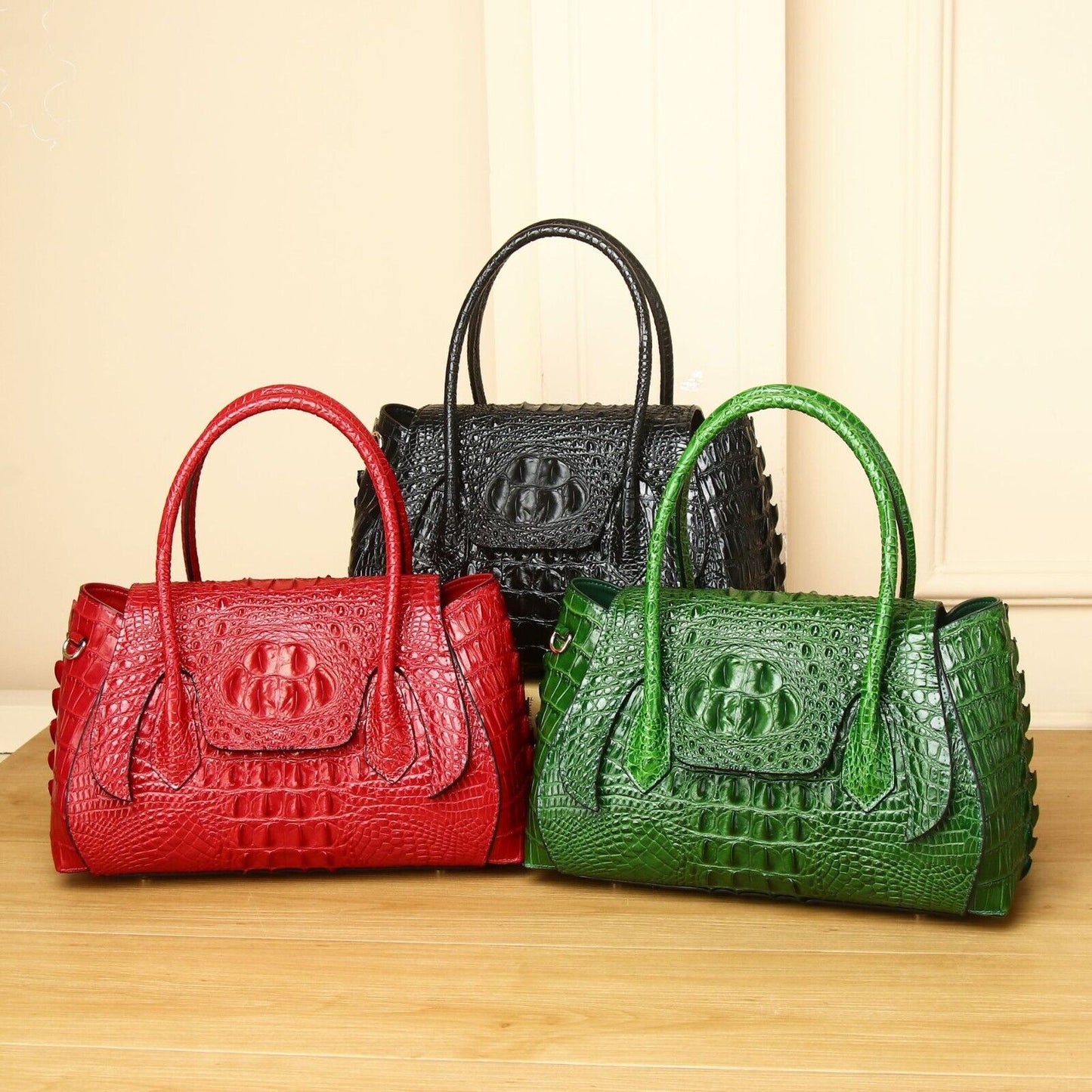 New crocodile pattern handbag, top cow leather wedding bag sling shoulder bag