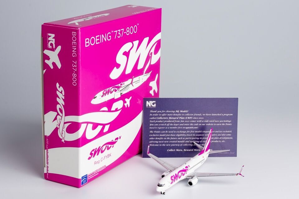 1:400 NG Model Swoop BOEING 737-800 Passenger Airplane Diecast Aircraft Model
