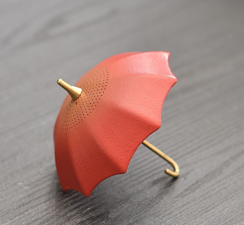 Creative Tea Accessories Ceramic Filter Net Umbrella Shape Pottery Tea Strainer