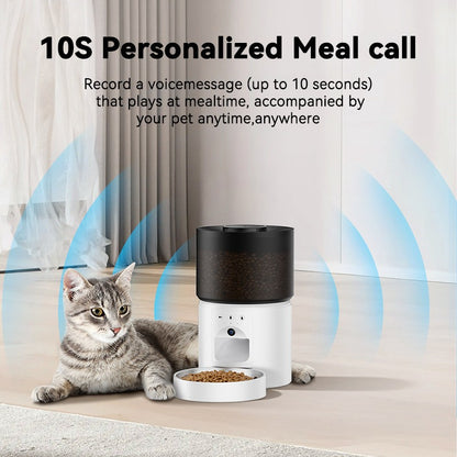 Automatic Cat Feeder Food Dispenser: 3L Timed Small Dog Dry Food Dispenser
