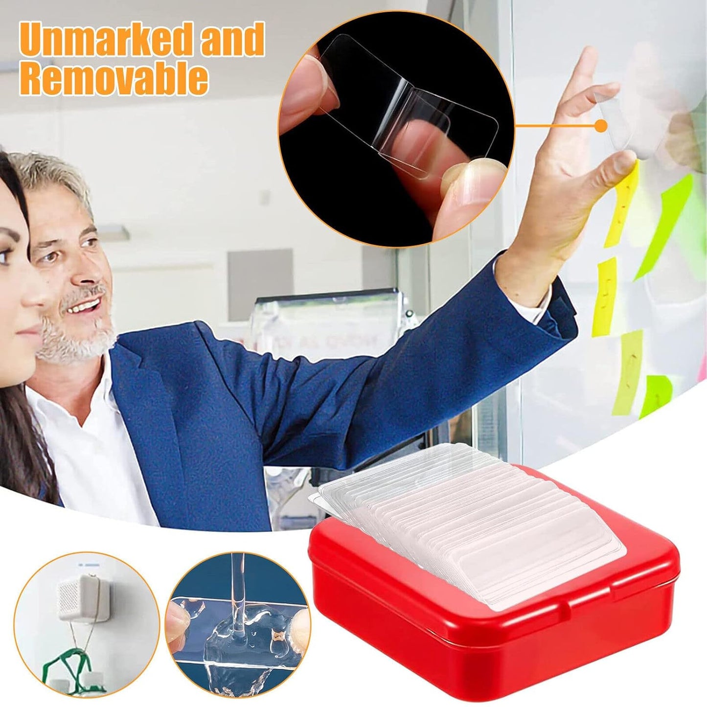 60pcs Double-sided Invisible Sticker Transparent Adhesive Traceless Sealing Tape